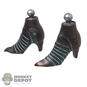 Boots: Coo Models Female Bronze Colored Metal Boots