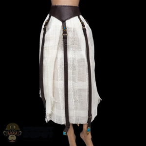 Skirt: Coo Models Female White Cloth Skirt w/Leather-Like Straps