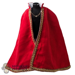 Cloak: Coo Models Mens Red/Gold Cape w/Gold/Diamond Cloak Chain