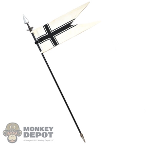 Flag: Coo Models Spear w/Black Cross Flag (Poseable)