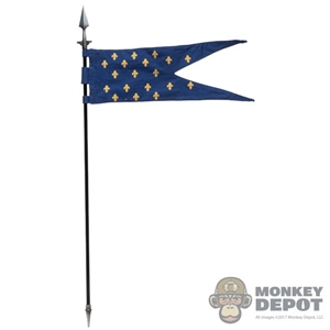 Spear: Coo Models Spear w/Dark Blue Fleur de Lis Flag