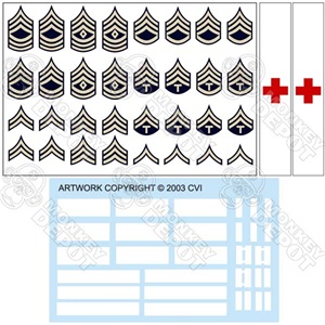 Insignia CVI US Army G.I. Rank Set Summer Chevrons