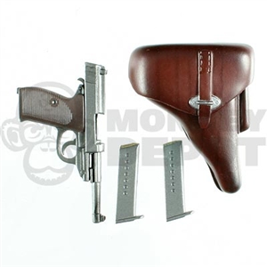 Pistol: Dragon German WWII Walther P38 w/Dark Brown Holster