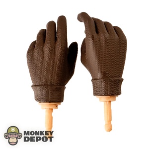 Hands Dragon Brown Knit Gloved Pistol Gripped Style