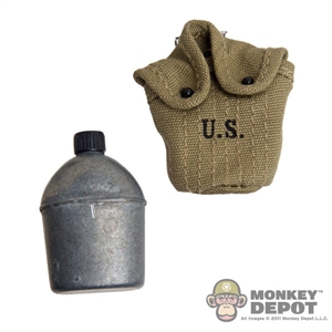 Canteen: Dragon US WWII M1910 Metal w/Cloth Cover