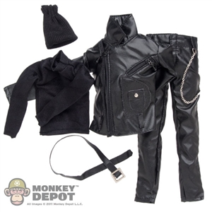 Clothing Set: Dollsfigure Black Motorcyclist Set (CC202)