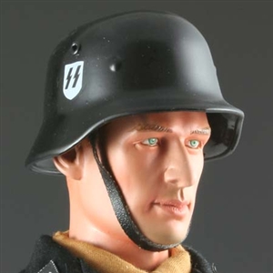 Helmet DiD German WWII SS Black Double Decal Real Metal