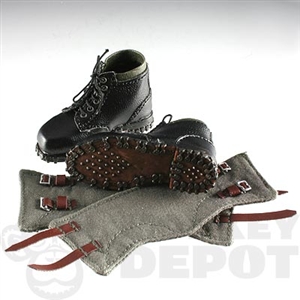 Boots DiD German WWII Black Leather Mountain Gaiters