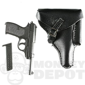 Pistol DiD German WWII Walther P38 Black Leather Holster