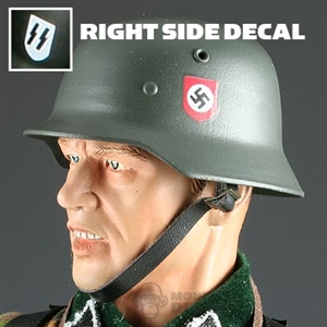 Helmet DiD German WWII M42 SS Double Decal Newer Lighter Stamped Metal