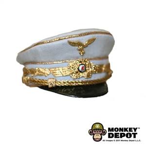 Hat: DiD German WWII Luftwaffe Officer Visor Cap Light Blue