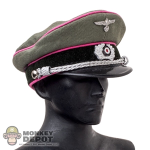 Hat: DiD German Officer Visor Cap w/Pink Piping