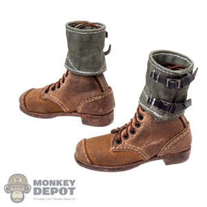Boots: DiD German WWII Brown Boots w/Gaiters (Weathered)
