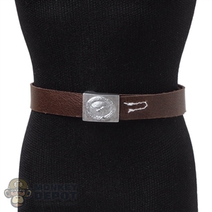 Belt: DiD Mens Brown Leather-Like Luftwaffe Belt