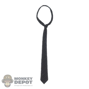 Tie: DiD Mens Black Tie w/Black Stripes