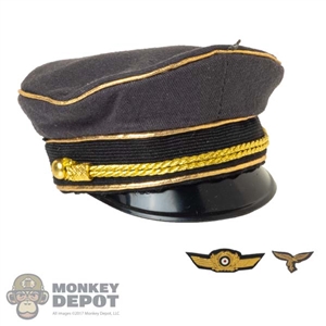Hat: DiD Mens German Luftwaffe Officer Visor Cap (grey)
