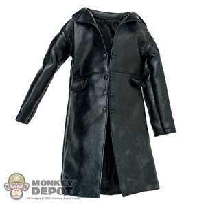 Coat: Dam Long Black Leather Jacket