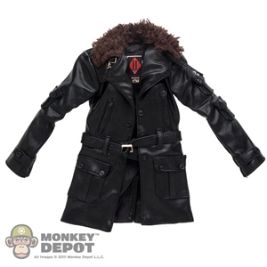 Jacket: DamToys Black Leather Jacket w/Fur Collar