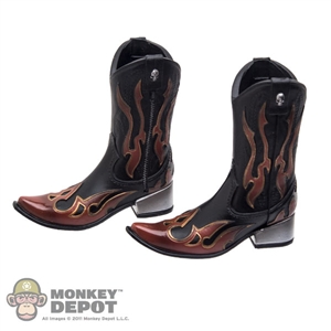 Boots: DamToys Flamed Cowboy Boots w/Ankle Pegs