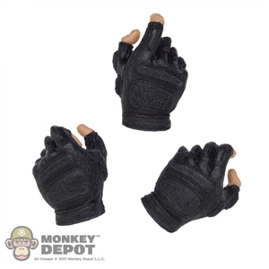 Hands: DamToys Black Fingerless Tactical Gloved Hands