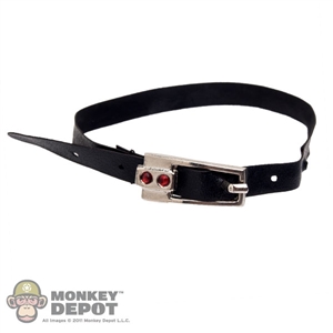 Belt: DamToys Black Leatherlike Belt w/Jeweled Buckle