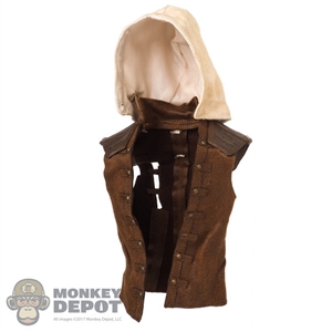 Vest: DamToys Mens Leatherlike Vest w/Hood