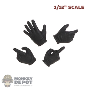Hands: DamToys 1/12th Mens Black Molded Gloved (Action Poses)