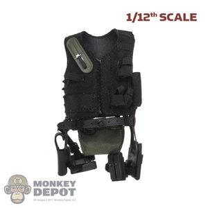 Vest: DamToys 1/12th SAS Tactical Vest w/Belt, Pouches, Holster & Knife