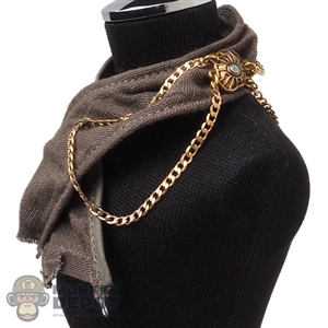 Scarf: DamToys Mens Green Scarf w/Chain