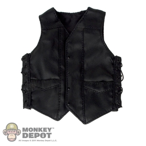 Vest: Double Play Black Leather Vest