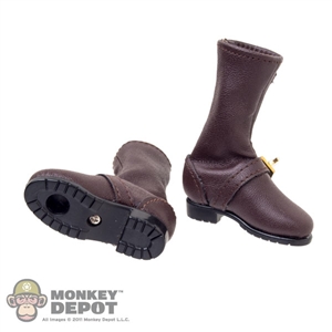 Boots: EnToys Brown Leather Boots (Ankle Peg Included)