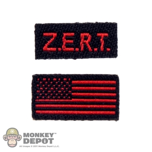 Insignia: Easy & Simple Red Zert & American Flag Patch Set