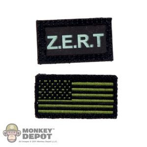 Insignia: Easy & Simple Green Zert & American Flag Patch Set