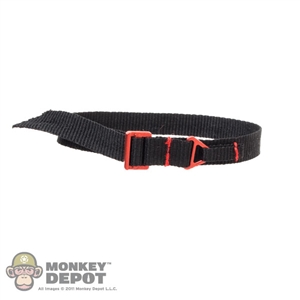 Belt: Easy & Simple Black Riggers Belt w/Red Buckle