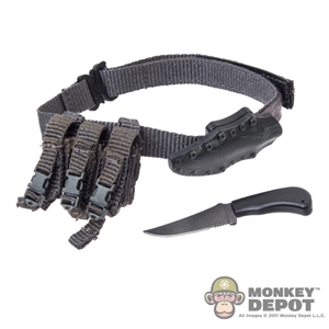 Belt: Easy & Simple Duty Belt w/Knife, Sheath & Pouch