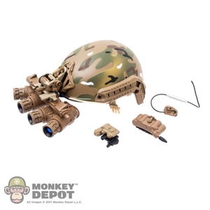 Helmet: Easy & Simple FAST Ballistic w/NVG Dual Power Aviation Mount, Battery & Light