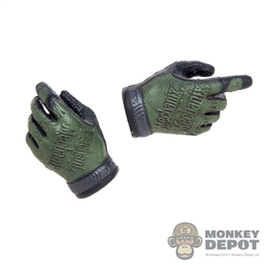 Hands: Easy & Simple Black & Green Molded Mechanix Gloves