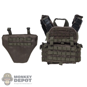 Vest: Easy & Simple Mens Green Banshee Elite 2.0 Plate Carrier w/Ballistic Groin Protector