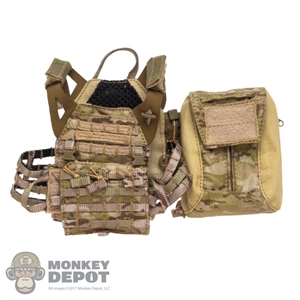 Vest: Easy Simple Mens Jumpable Plate Carrier w/Zip-on Assault Pack (Desert Camo)