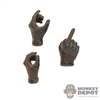 Hands: Easy Simple Mens Molded Dark Brown Tactical Gloved Hand Set