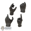 Hands: Easy Simple Mens Molded Black Tactical Gloved Hand Set