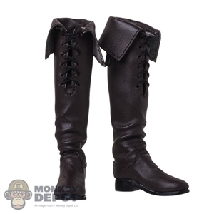 Boots: Figure Coser Female Brown Leather-Like Boots