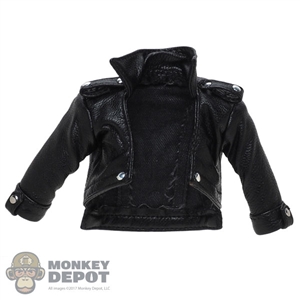 Coat: Figure Coser Female Black Leather-Like Jacket