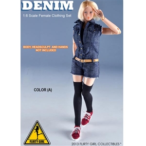 Uniform Set: Flirty Girl Denium Clothing Set Blue