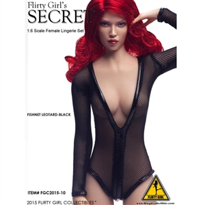 Clothing Set: Flirty Girl Black Female Fishnet Leotard