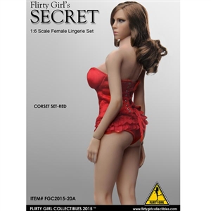 Clothing Set: Flirty Girl Corset Lingerie Set Red (FG-2015-20A)