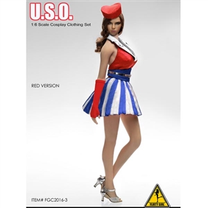 Clothing Set: Flirty Girl U.S.O Cosplay Clothing Set - Red (FG-2016-03)