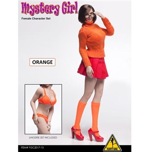 Clothing Set: Flirty Girl "MYSTERY GIRL" Orange Skirt Set (FGC2017-13)