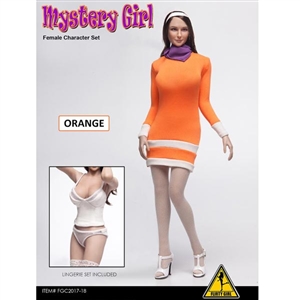 Clothing Set: Flirty Girl "MYSTERY GIRL" Orange Dress Set (FGC2017-18)