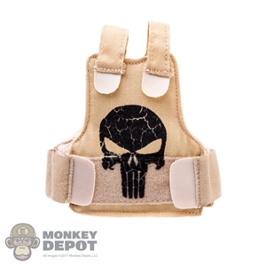 Vest: Fire Girl Female Tan Tactical Vest w/Skull Logo